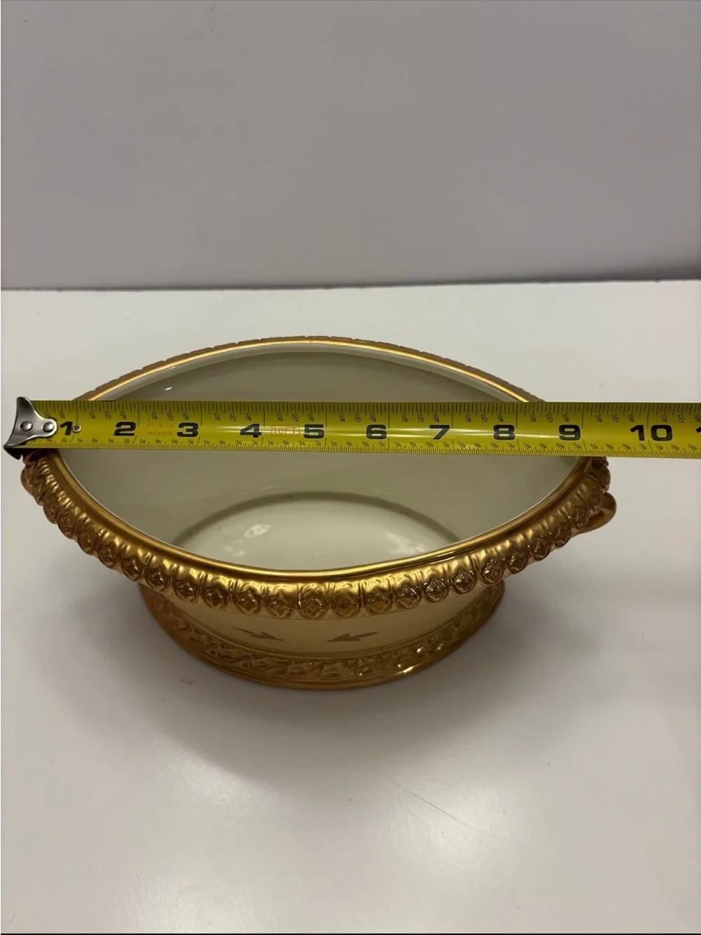 Vintage Paris royal yellow and golden color planter/vase decor